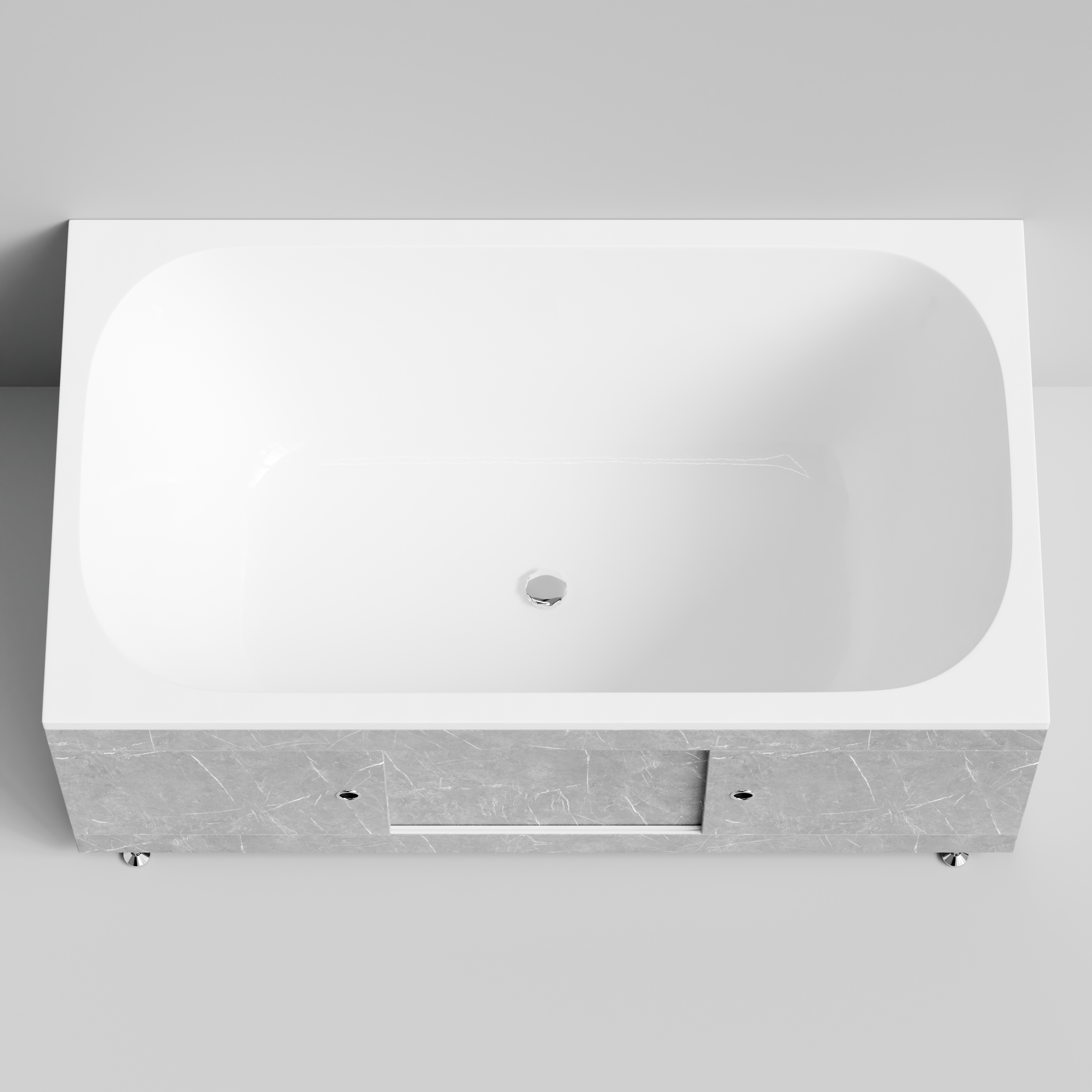 Экран под ванну Vod-ok Купе 150 раздвижной Мрамор Белый софт тач