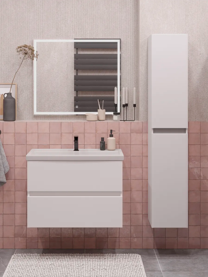 Тумба подвесная SanStar Велья 70 с раковиной Фостер 70, белая