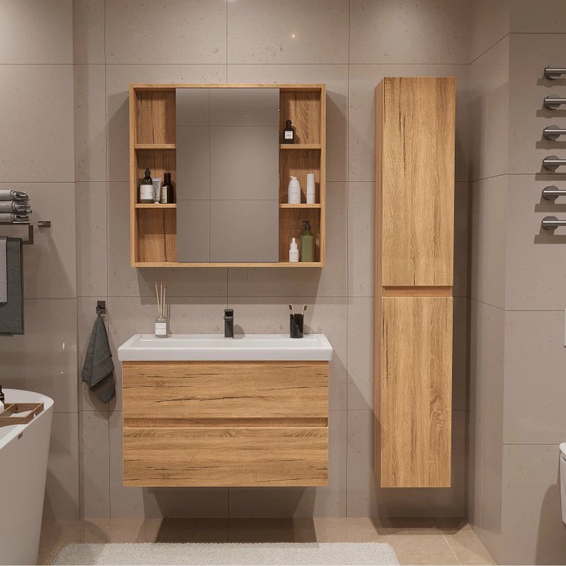 Зеркальный шкаф SanStar Lavanti/Graffa/Diva 100 Дуб вотан