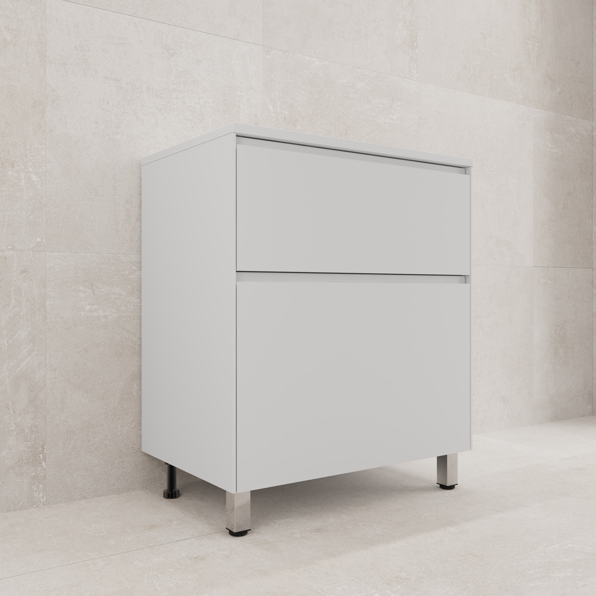 Тумба напольная Style Line Лима 70 с раковиной Line 70, 2 ящика, белый матовый