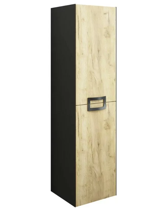 Пенал Sanflor Выборг 30 L/R подвесной, дуб крафт золотой/черный матовый