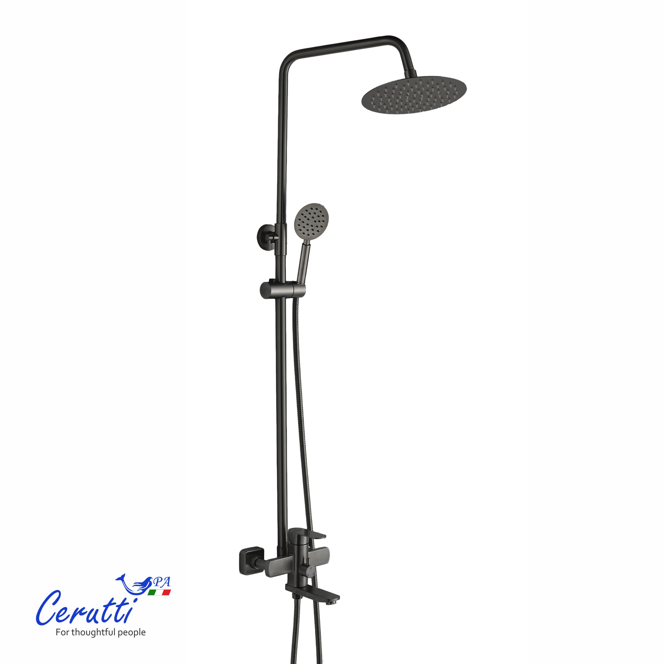 Душевая стойка Ceruttispa OVIDIO RSGR из нержавеющей стали, цвет серый матовый