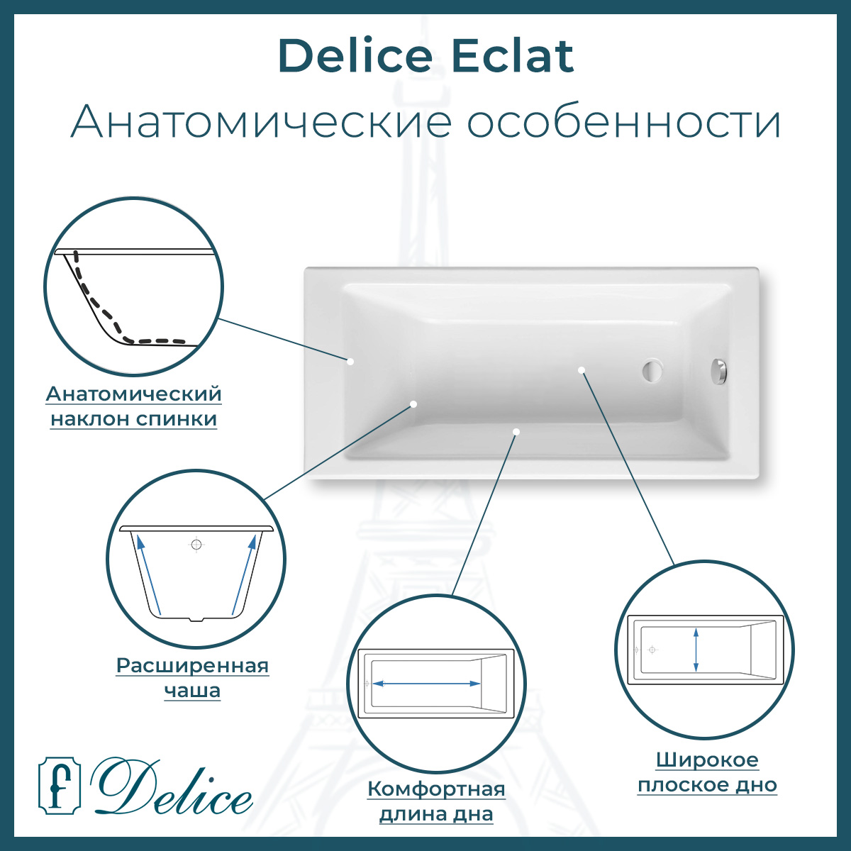 Ванна чугунная Delice Eclat 170х70 DLR230621