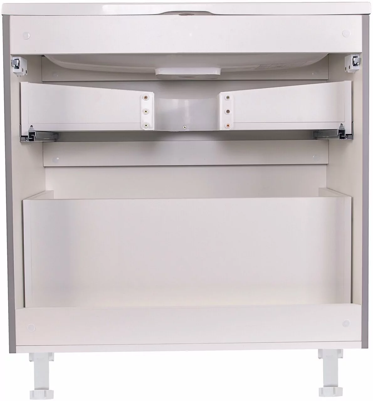 Тумба с раковиной Style Line Бергамо мини 90 Люкс, напольная, антискрейч, серый матовый