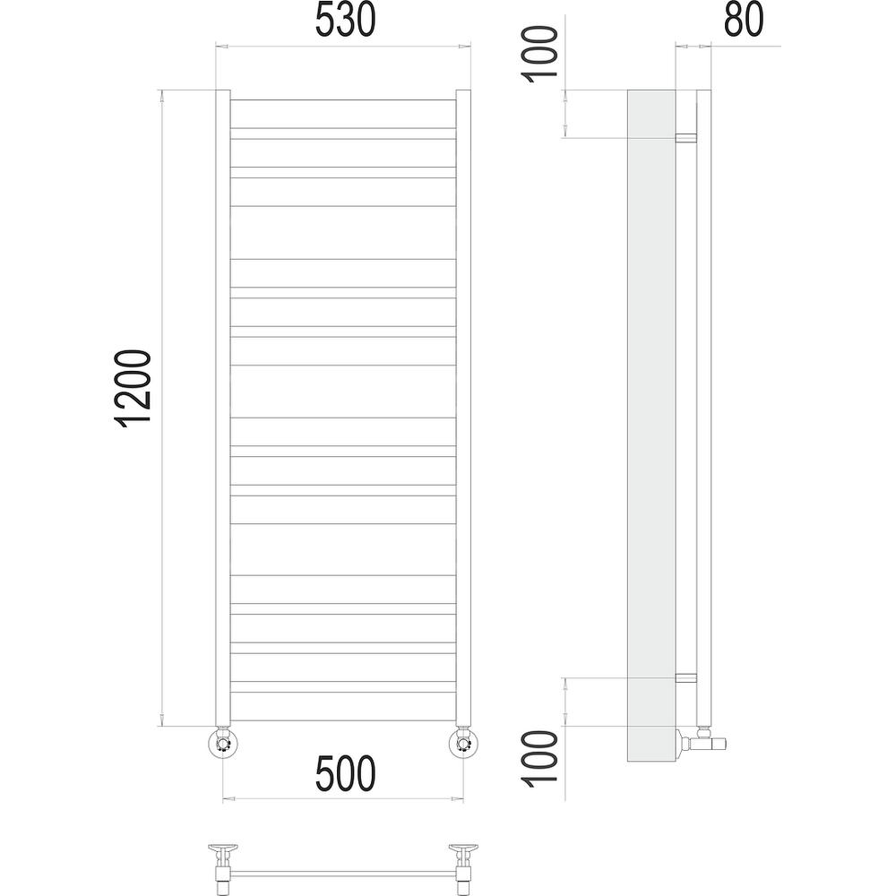 Полотенцесушитель водяной Terminus Латте П13 50х120