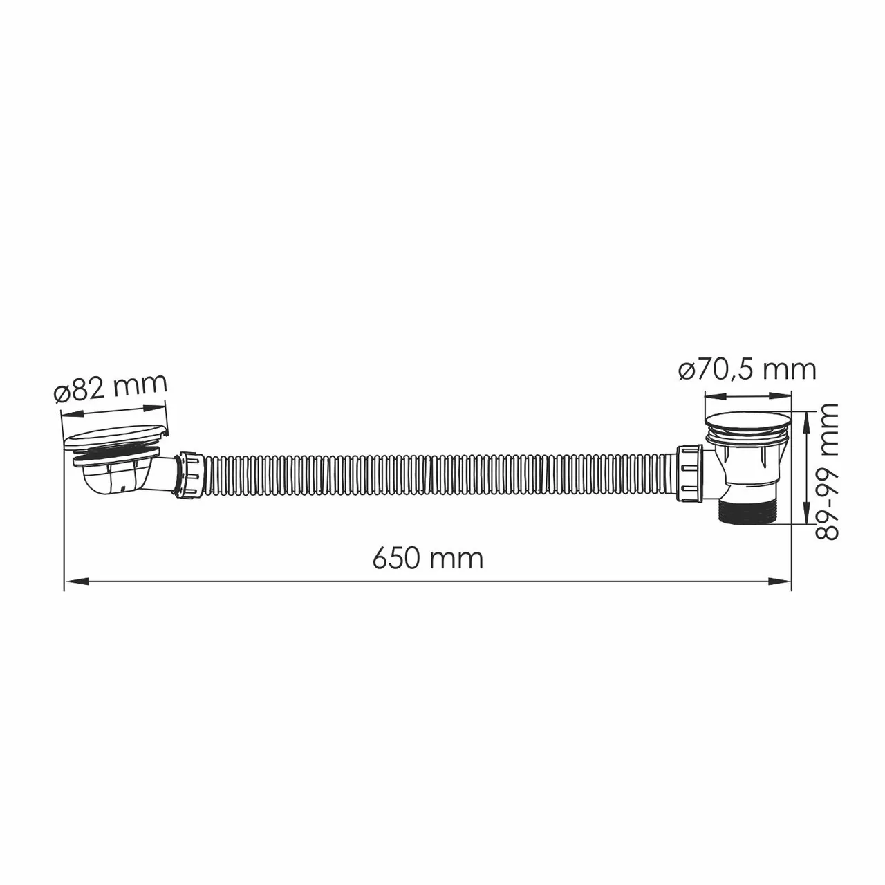 Слив перелив для ванны WasserKraft Asphe A333 click clack, 65 см, розовое золото