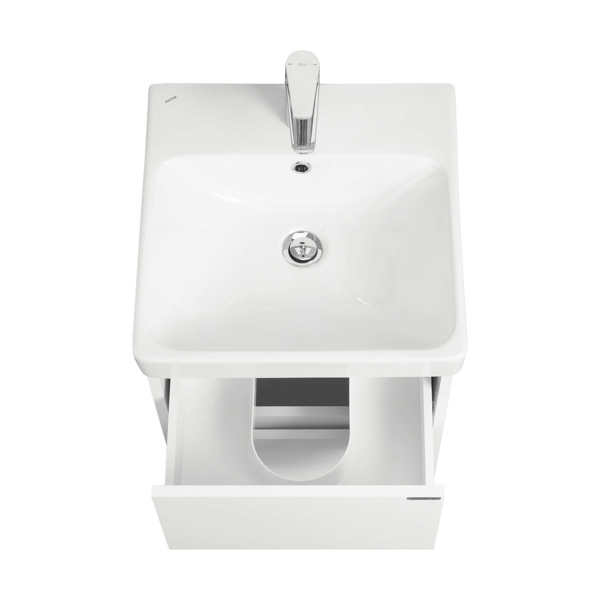 Тумба Aquaton Сканди 45 с раковиной Адриана 45, 2 ящика, подвесная, белый