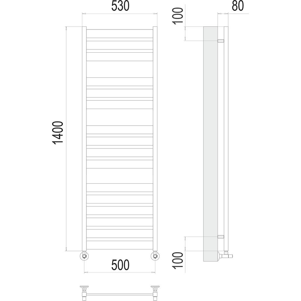 Полотенцесушитель водяной Terminus Латте П16 50х140