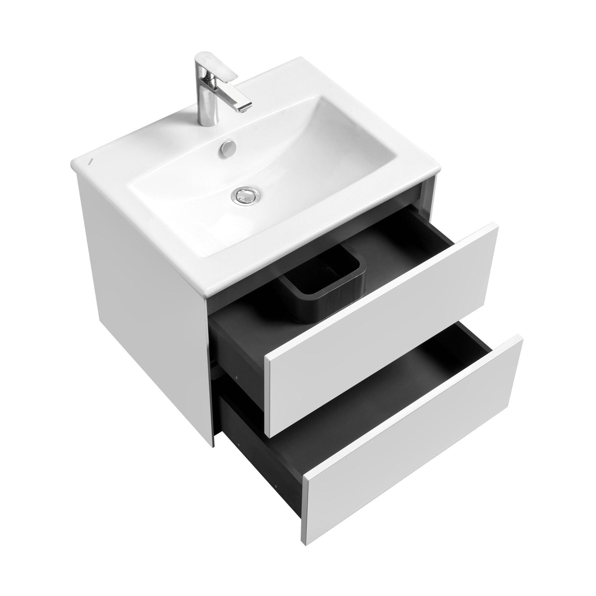 Тумба Aquaton Сохо 60 с раковиной Элина 60 подвесная, белый