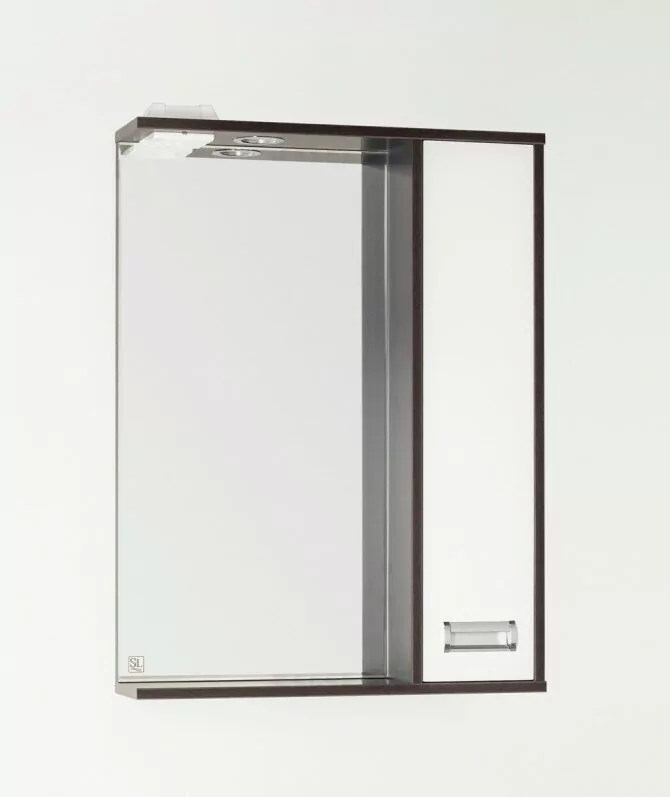 Зеркало со шкафчиком Style Line Эко Стиль W Панда 60/С R свет, белый, венге