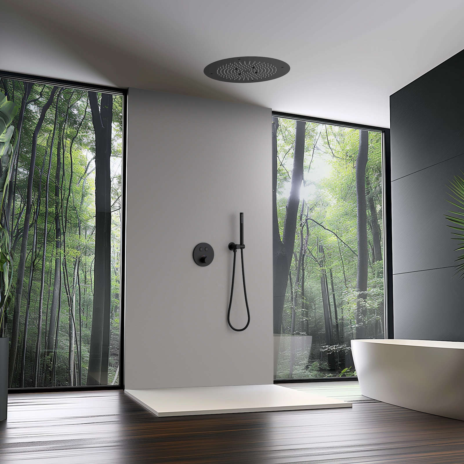 Душевая система встроенная с термостатом Timo Saona SX-2370/03SM черный