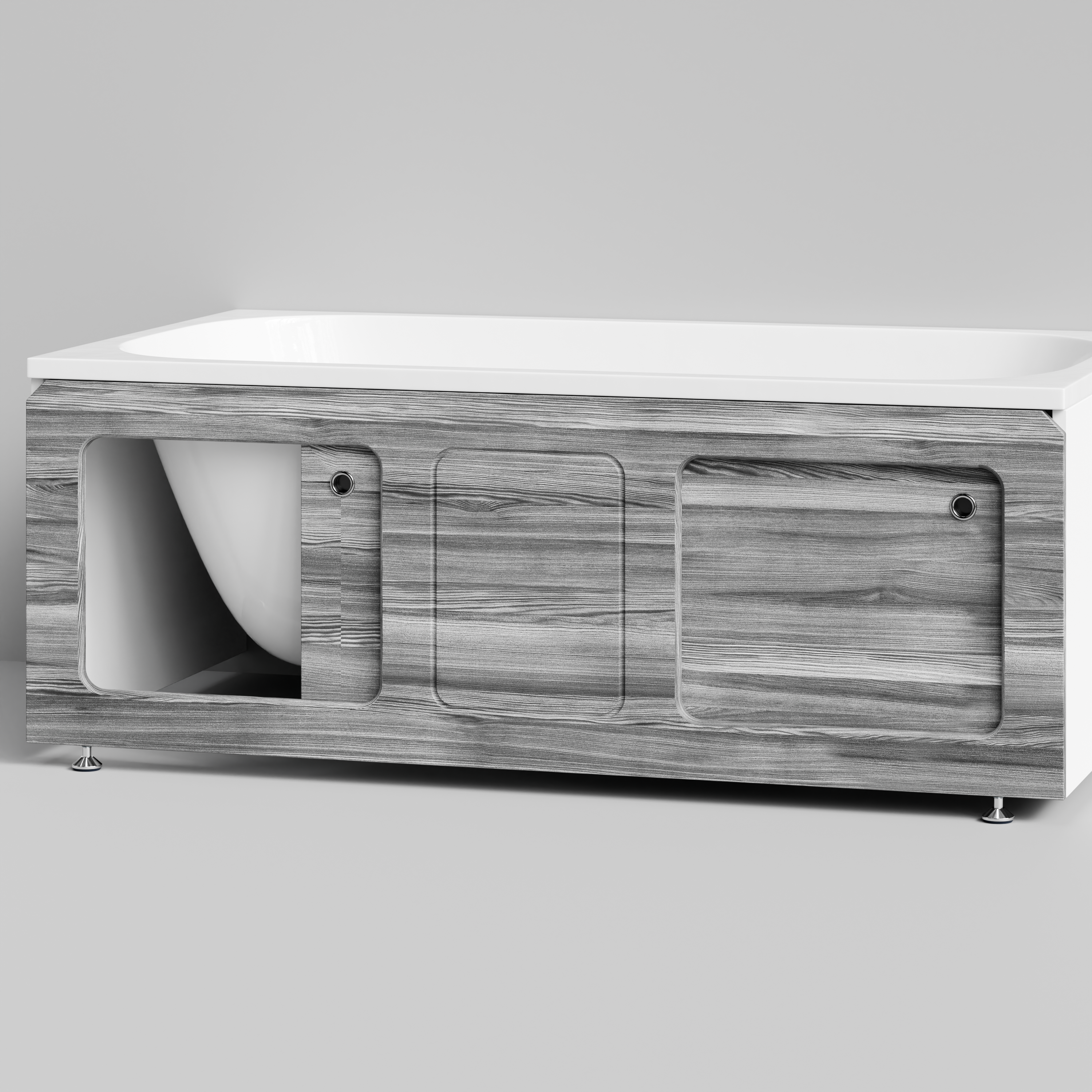 Экран под ванну Vod-ok Хит 150 раздвижной Лиственница структурная контрастно-серая