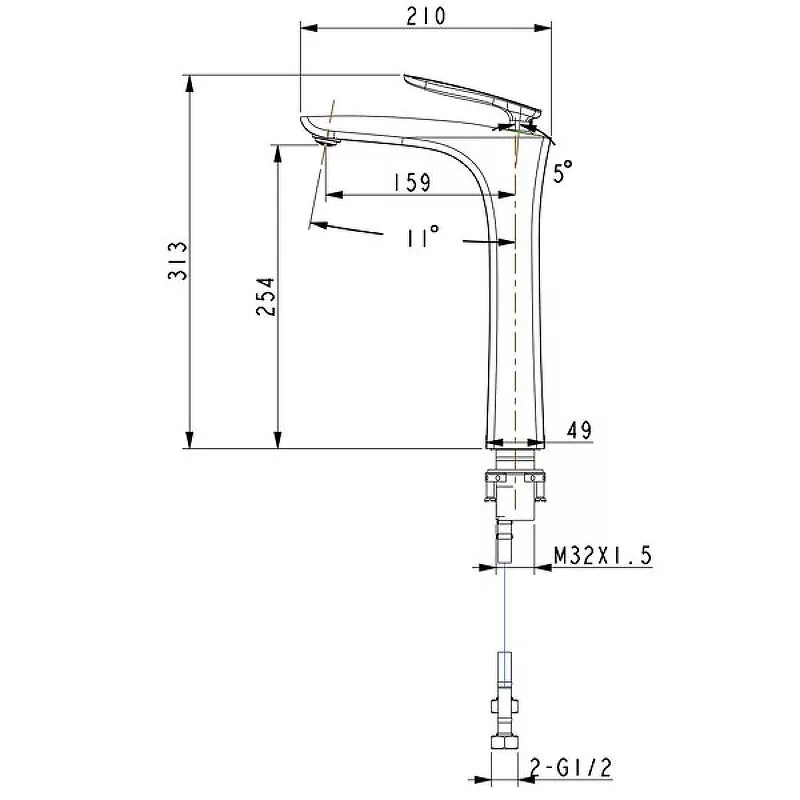 Смеситель для раковины Timo Helmi 4011/03F черный матовый