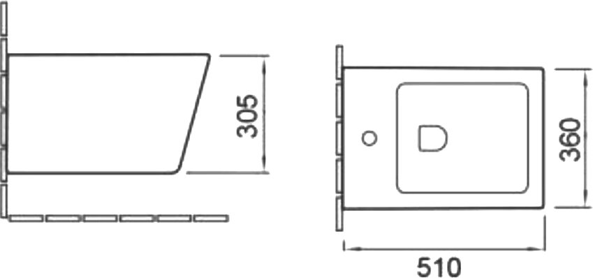 Унитаз - биде подвесное SantiLine SL-5054MB черный матовый