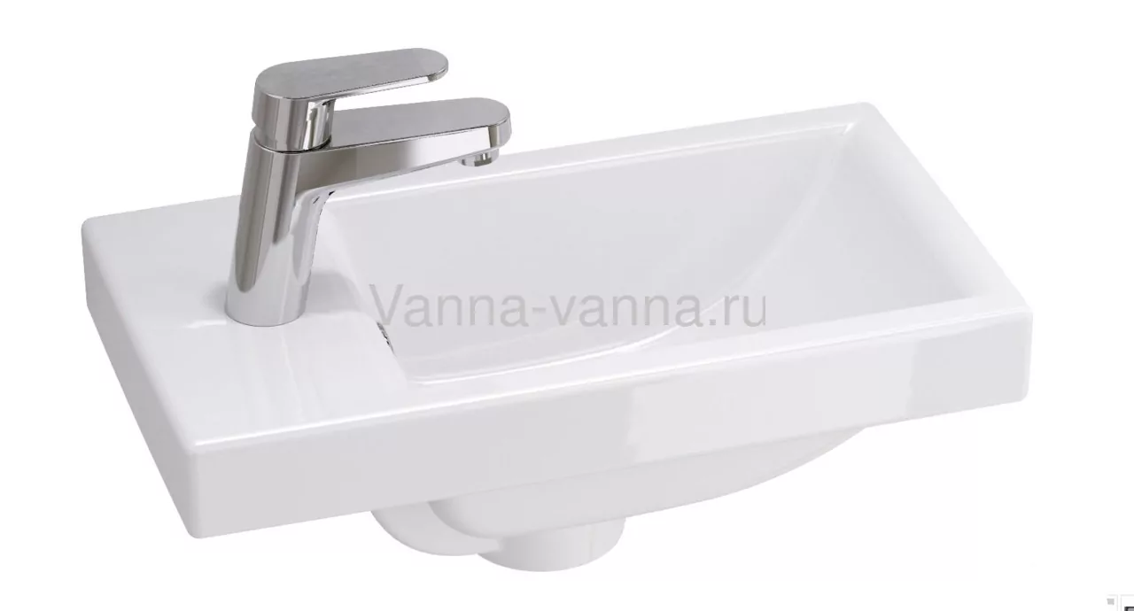 Тумба Emmy Милли с раковиной Como 40 подвесная, левая, белая