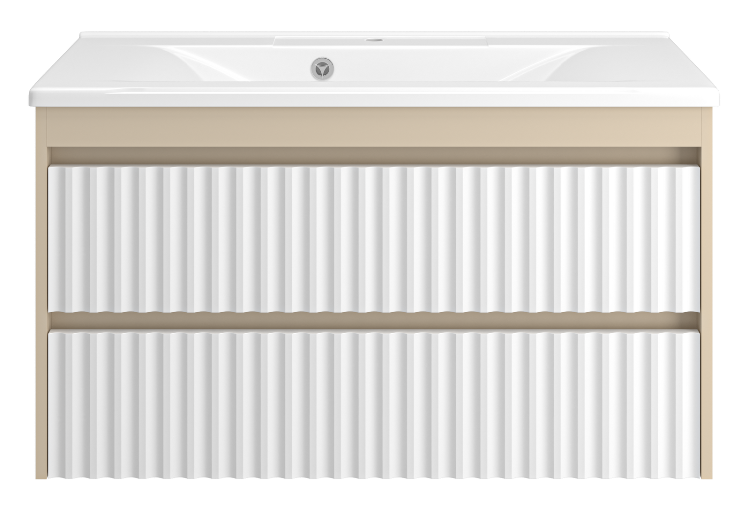 Тумба с раковиной Brevita Balaton 100 подвесная, белый/бежевый