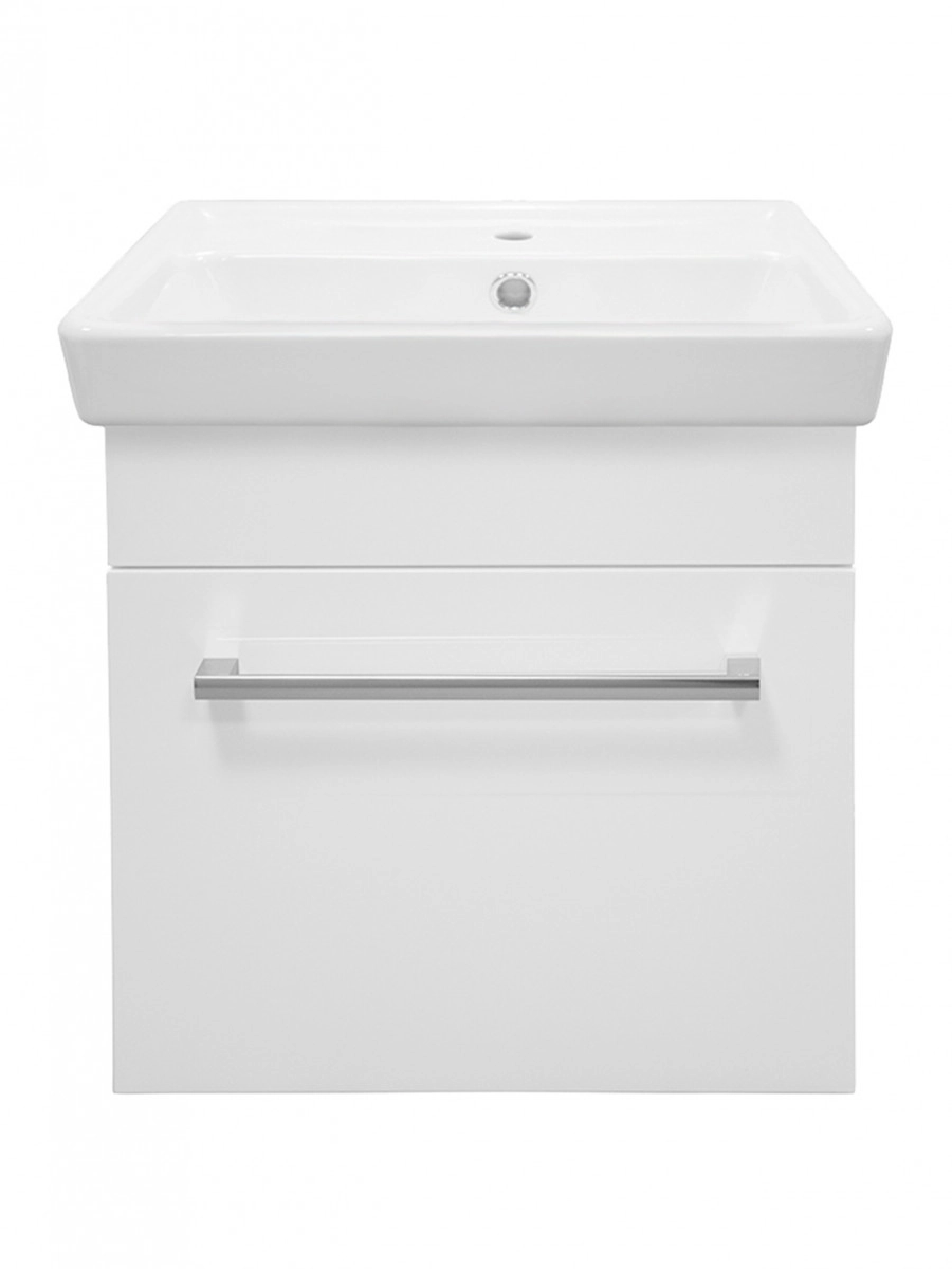 Тумба с раковиной Aquaton Поль 50 подвесная, белая