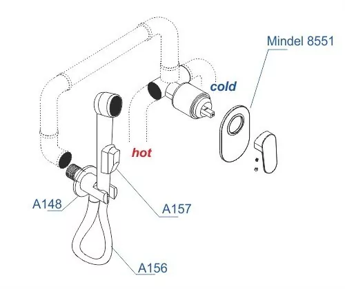 Смеситель с гигиеническим душем WasserKRAFT Mindel A85056 белый Soft-touch
