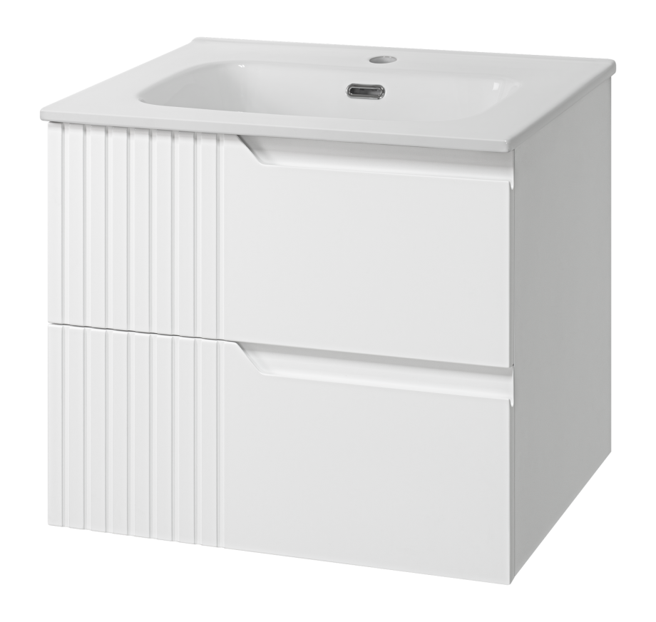 Тумба с раковиной Brevita Tivolli 60 подвесная (белая)