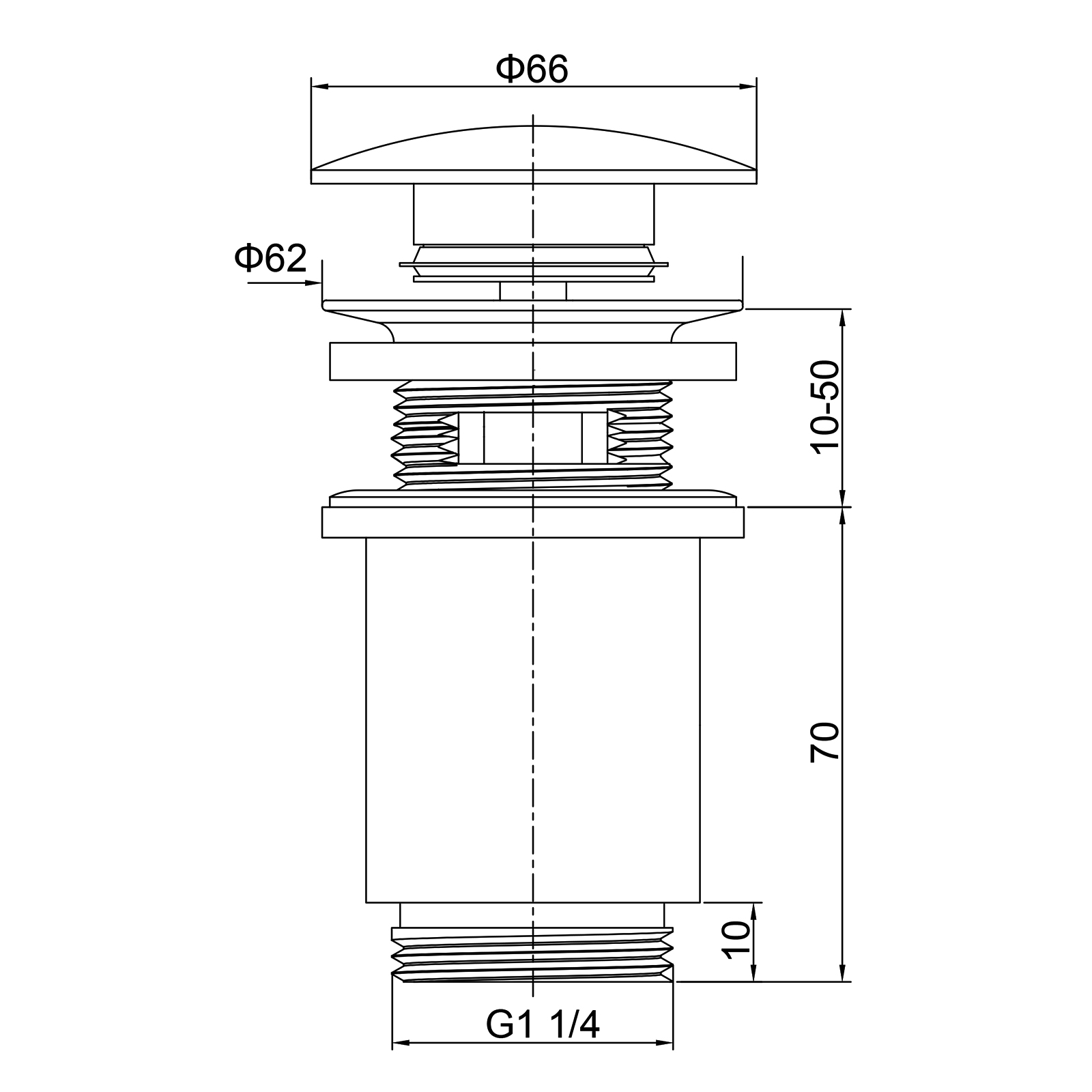Донный клапан Timo 8011/19 розовое золото