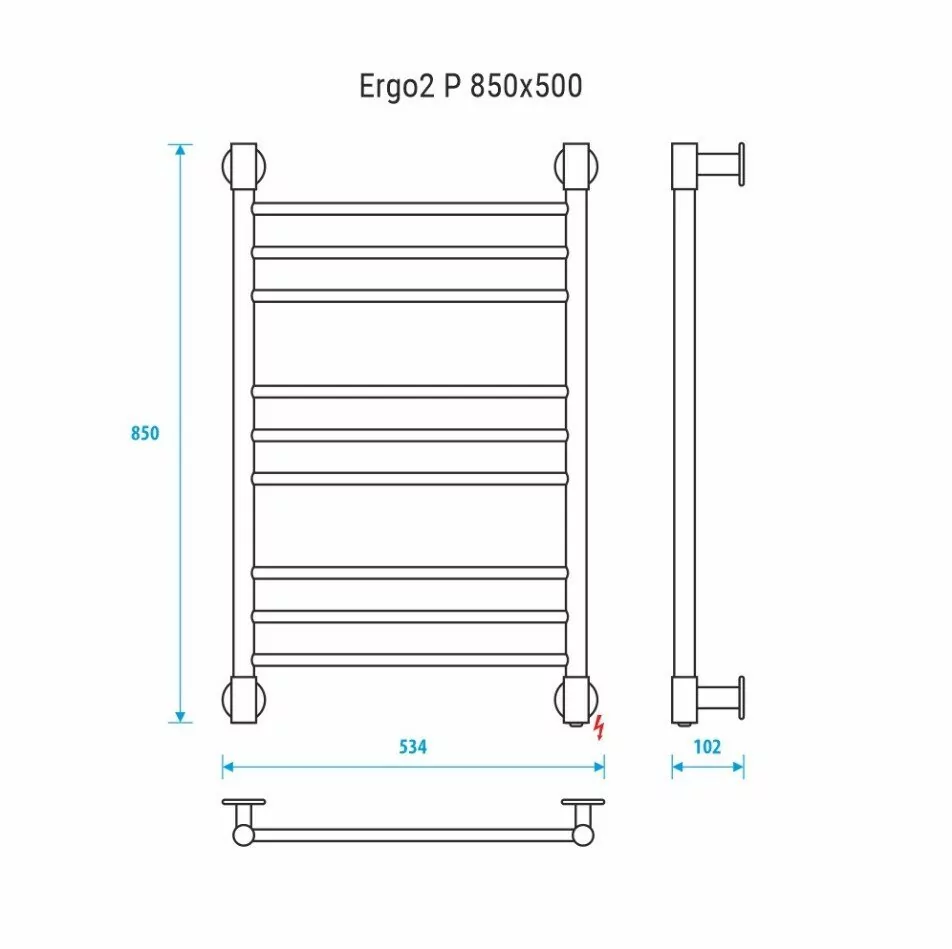 Полотенцесушитель электрический Energy Ergo2 P 850x500 прямой, белый матовый