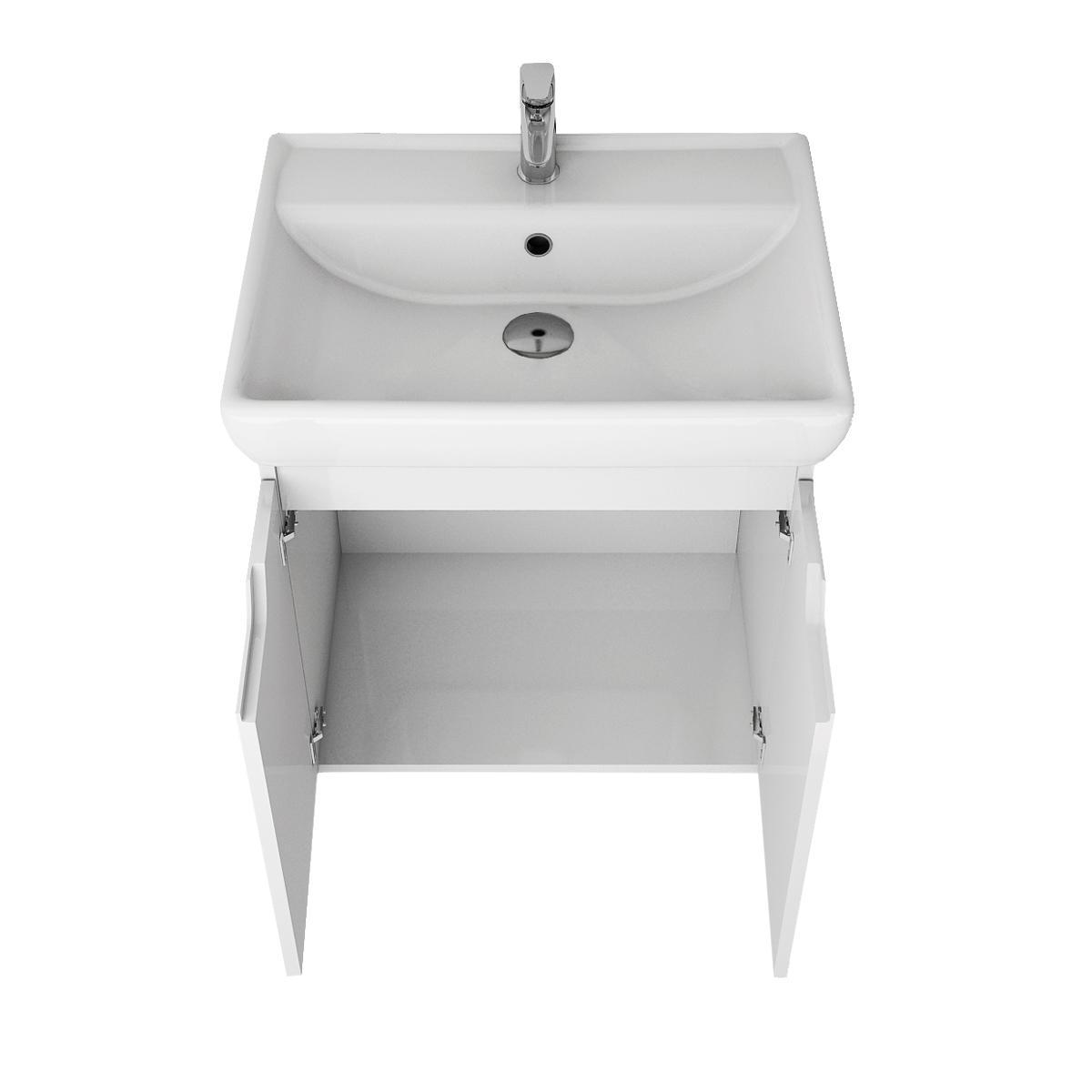 Тумба с раковиной подвесная Dreja Q(D) 60 см, белый