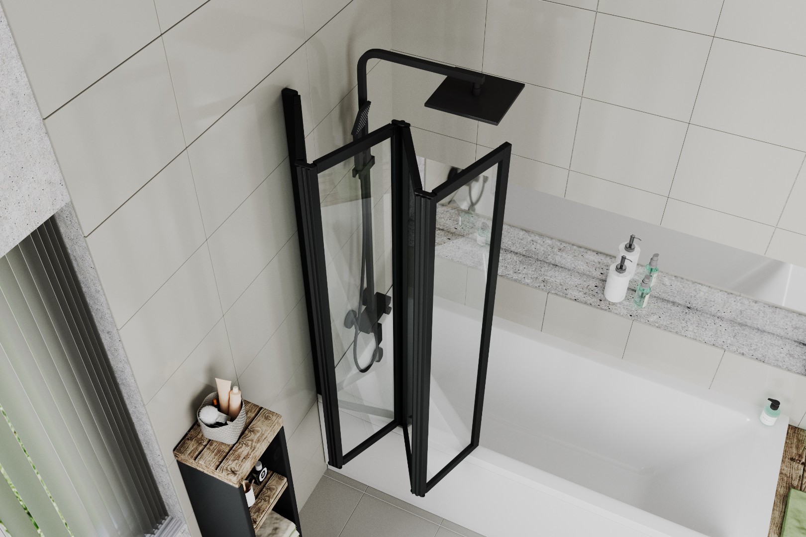 Стеклянная шторка Cerutti Spa BOUNA-B 130х140