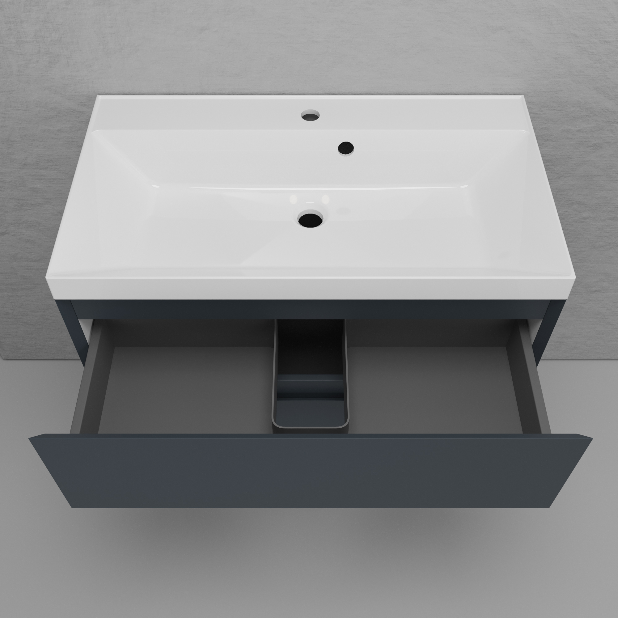 Тумба подвесная Style Line Манхэттен 80 Эмаль, с раковиной Asti 80 белый, графит