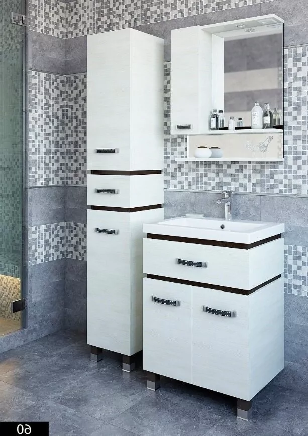 Зеркало-шкаф Sanflor Техас 60 L свет, северное дерево светлое