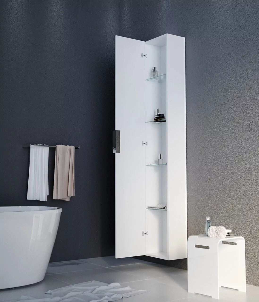 Пенал 1Marka Lina 30П L/R Mirror подвесной, 1 дверь, белый