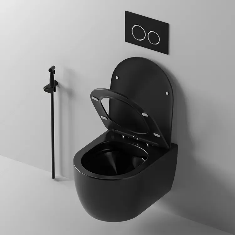 Унитаз Ceruttispa Oglio Aria MB CT9239 подвесной, черный матовый