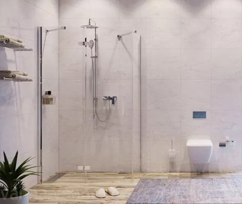 Душевой уголок WasserKraft Aller 10H07LWHITE 120х90 прямоугольный, без поддона, прозрачное стекло, хром, вставки белые