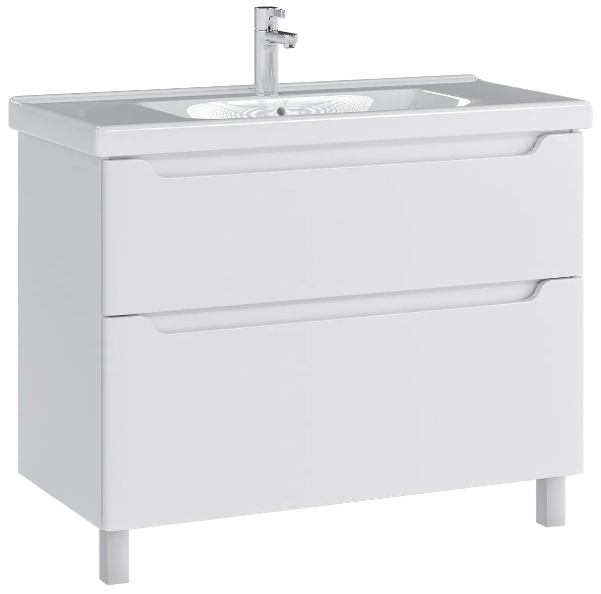 Тумба напольная SanStar Lanciano 100 с раковиной Гармония 100, белая