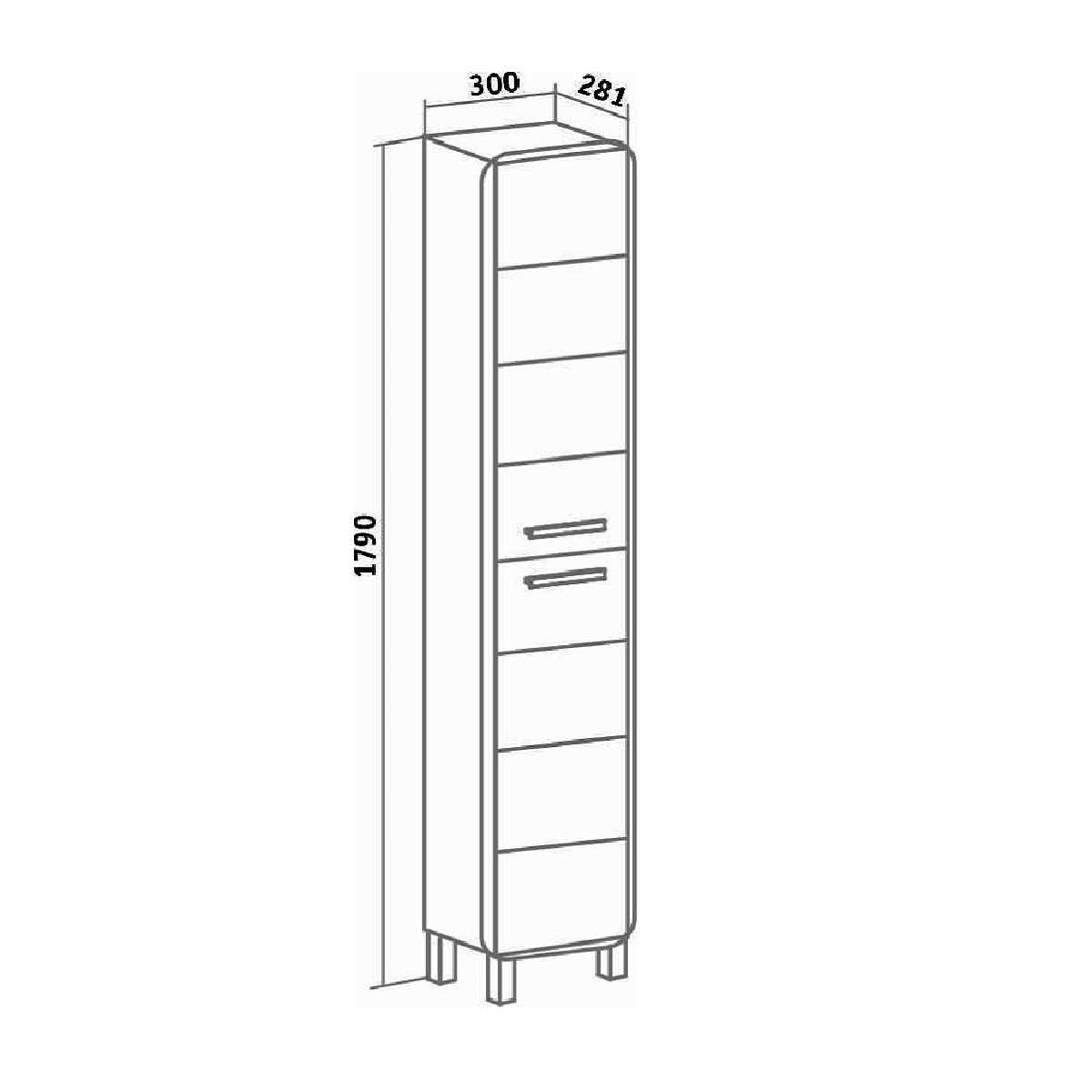 Пенал Runo Эрика 30 L/R, напольный, универсальный, белый