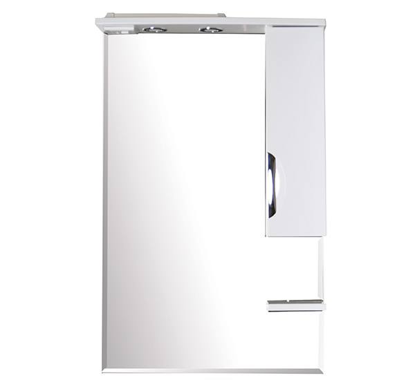 Зеркало со шкафчиком Асб-мебель Мессина 70 R свет, белый