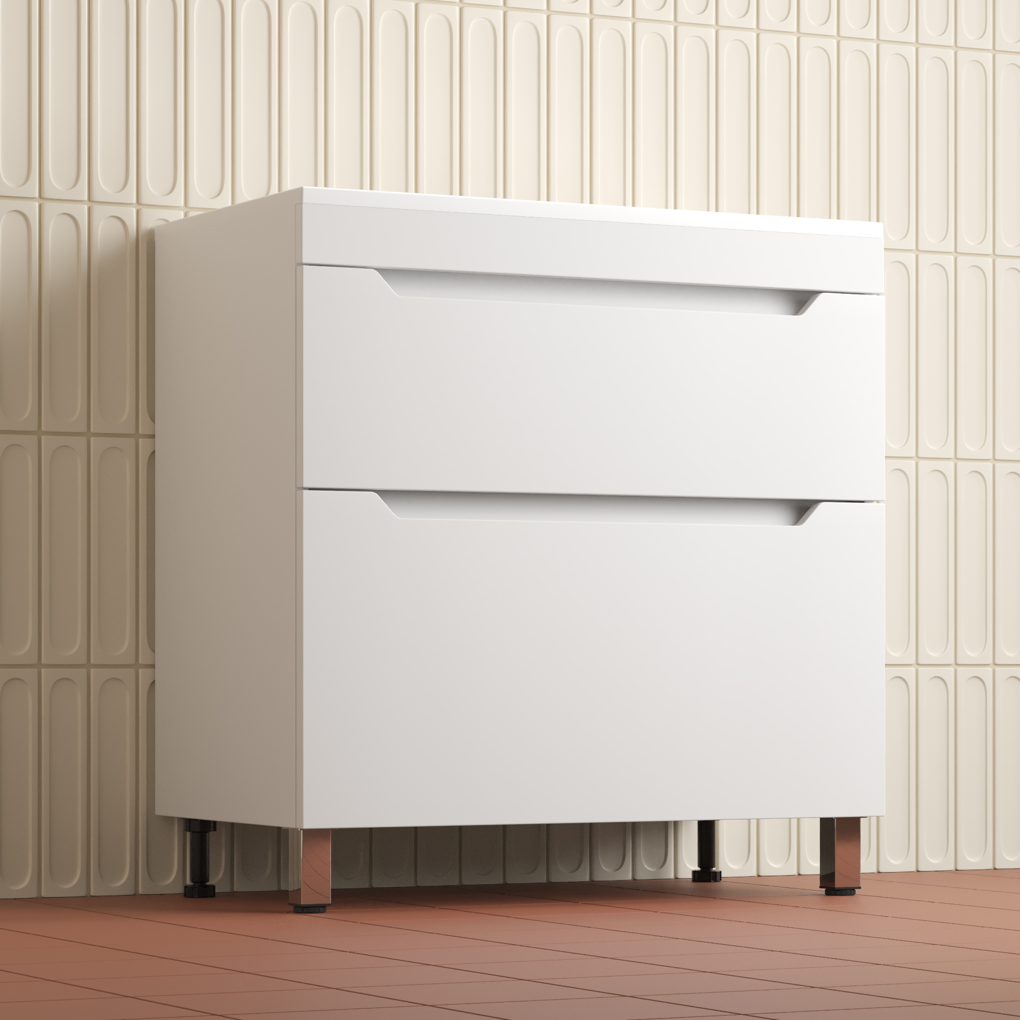 Тумба напольная Style Line Остин 80 с раковиной Фортуна 80 кварц жасмин, белый