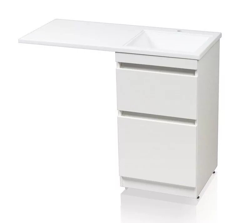 Тумба напольная Style Line Даллас 115 Люкс Plus ПВХ с раковиной Даллас 115 под стиральную машину, правая, белая