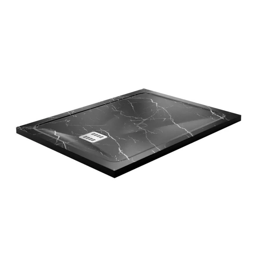 Поддон для душа WasserKraft Neime 19T07 120х90 прямоугольный, из искусственного камня, черный мрамор от магазина Vanna-Vanna.ru!