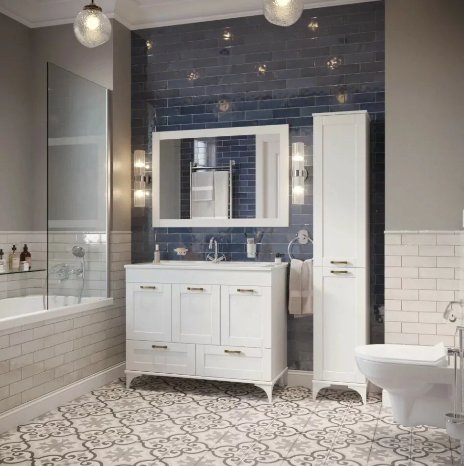 Тумба с раковиной Sanflor Ванесса 105 напольная, белая