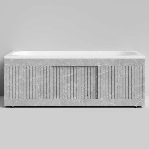 Экран под ванну Vod-ok Тач 150 раздвижной Мрамор Белый софт тач