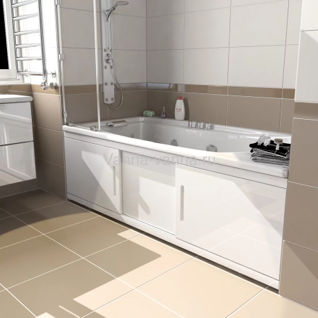 Экран под ванну Emmy Соната 150 раздвижной белый