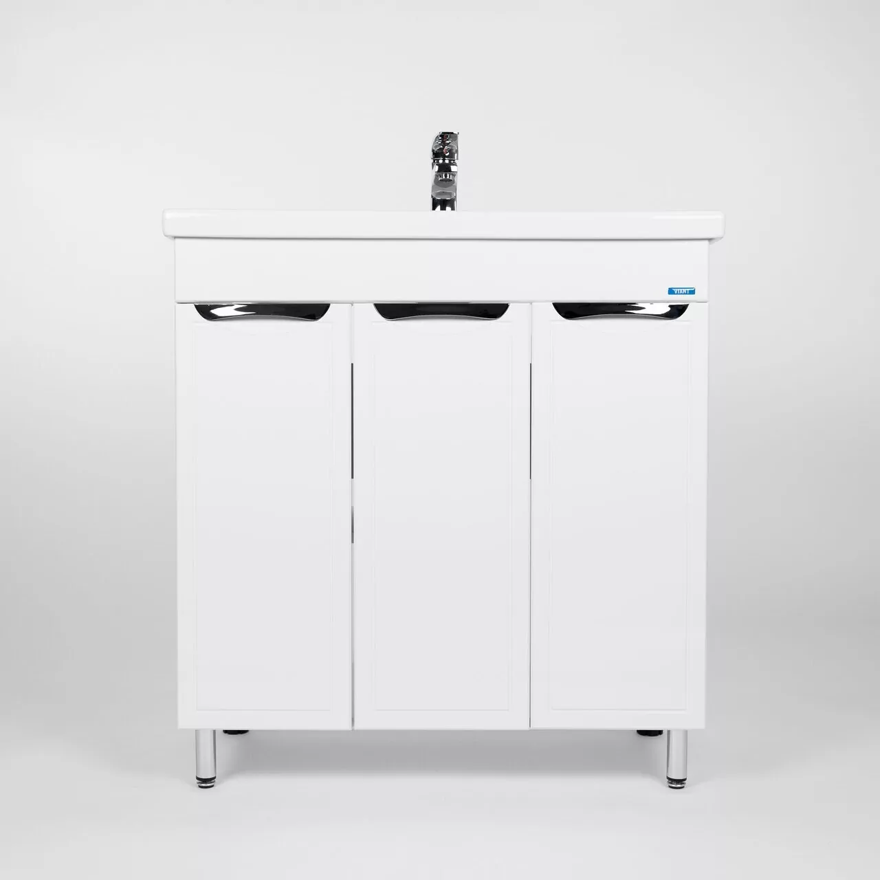 Тумба напольная Viant Лима 80 с раковиной Como 80, белый