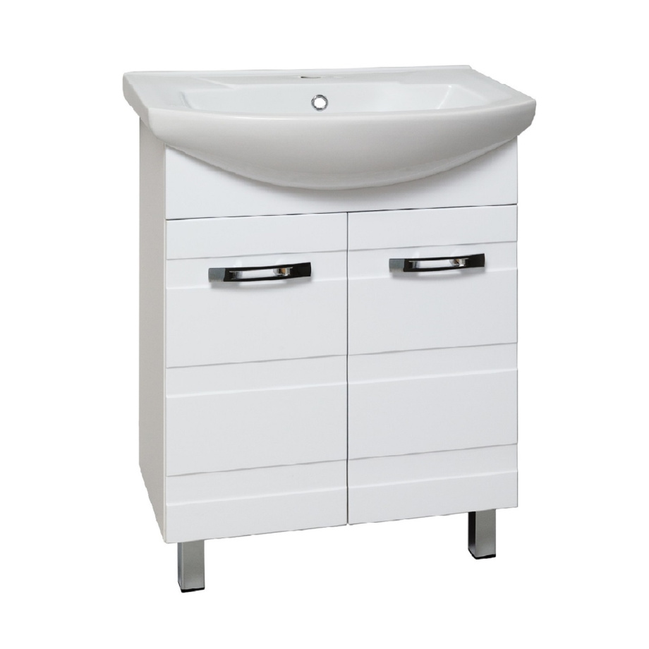 Тумба напольная Runo Турин 65 с раковиной Элеганс 65, белый