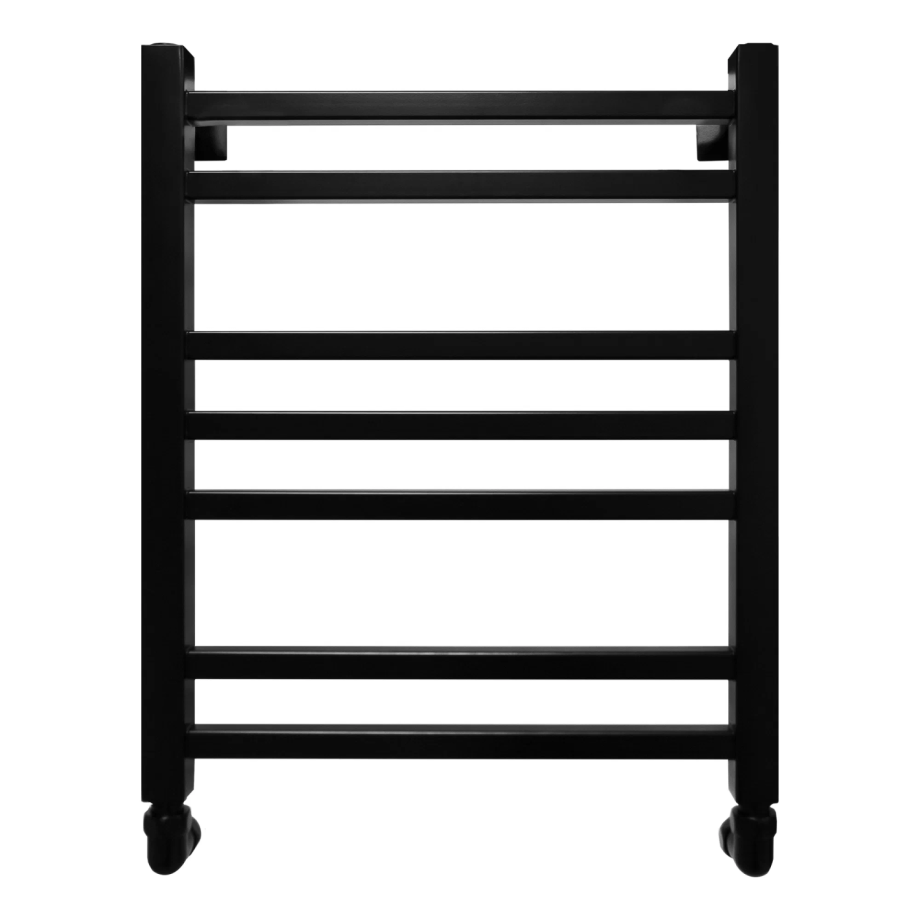 Полотенцесушитель водяной Energy Techno 600x400 черный матовый, лесенка, квадратный профиль, окрашенная сталь AISI304