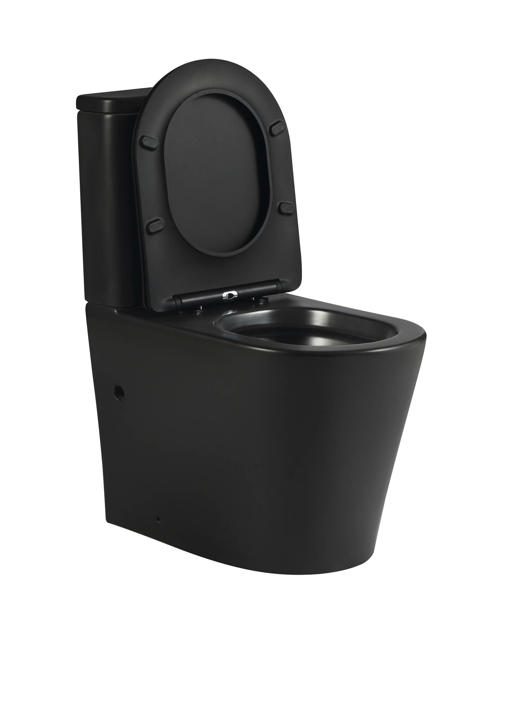 Унитаз SantiLine SL-5026MB напольный, безободковый, торнадо, черный матовый