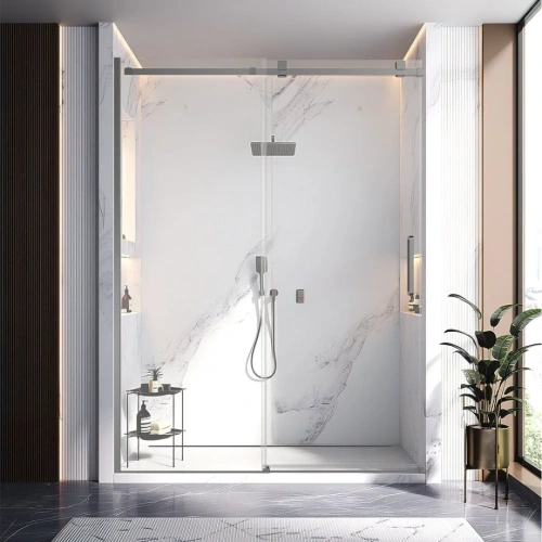 Душевая дверь Veconi Vianno VN-75GR, 1700x2000, графит брашинг, стекло прозрачное от магазина Vanna-Vanna.ru!