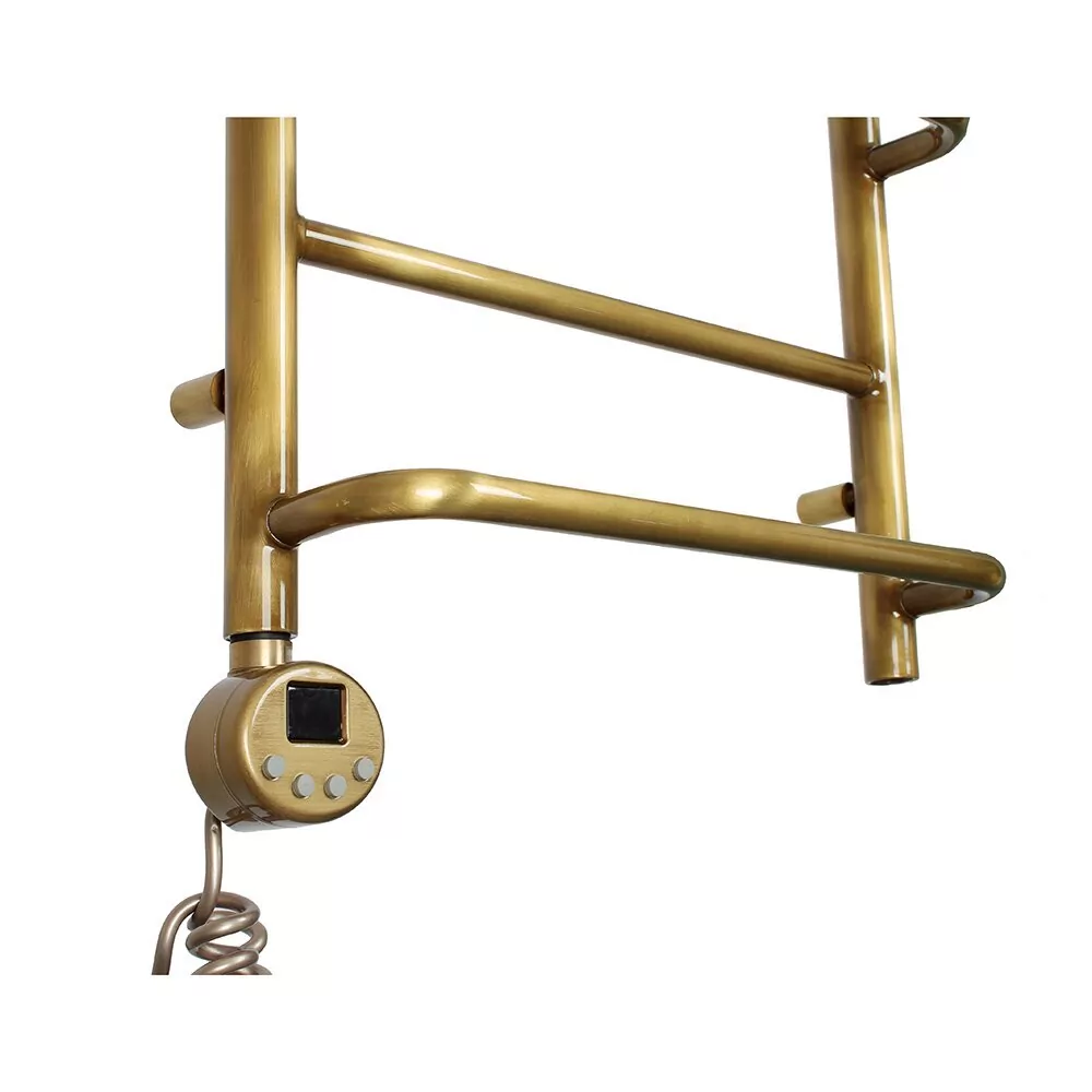 Полотенцесушитель электрический Domoterm Орфей с полкой П7 400x800 АБР EL, левый, античная бронза