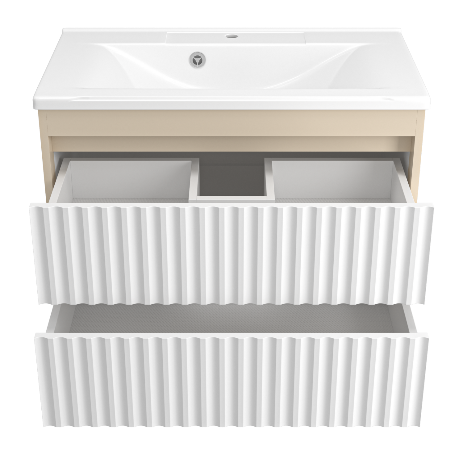 Тумба с раковиной Brevita Balaton 80 подвесная, белый/бежевый