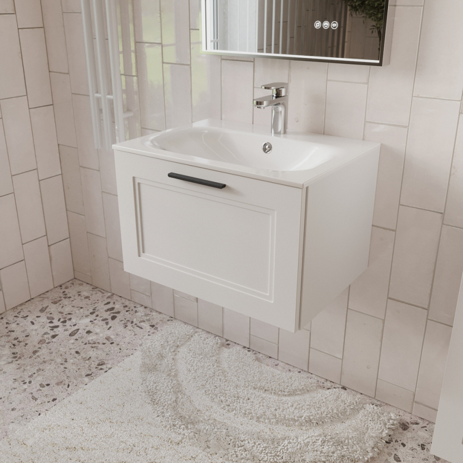 Тумба с раковиной подвесная (60 см) Terminus Classik CLA10601900301O, белый