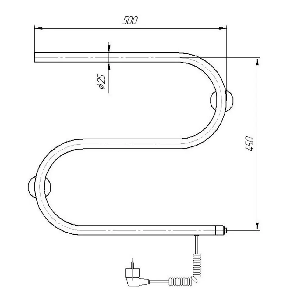 Полотенцесушитель электрический Domoterm 112 42х70 R правый, хром